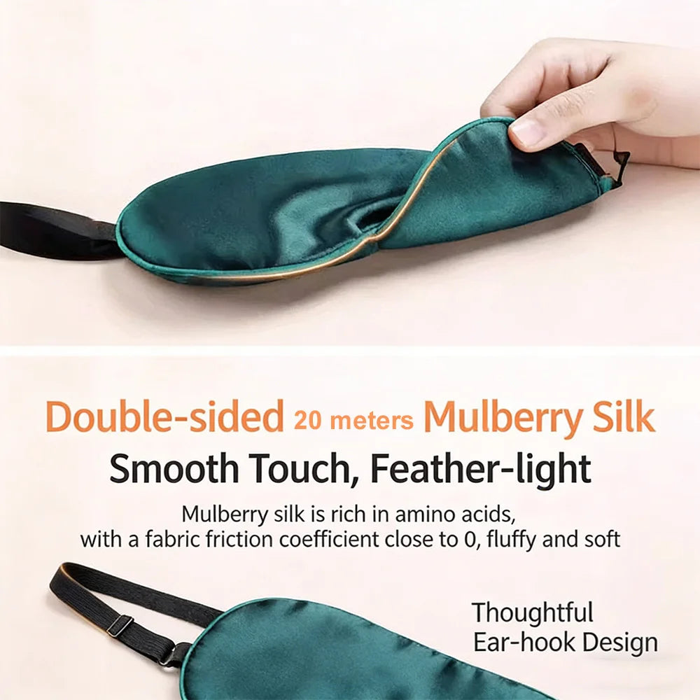 Silk Sleep Mask Pressure-Free Adjustable, Breathable & Skin-Friendly, Light-Blocking for Restful Sleep, Sleep Eye Mask Blackout