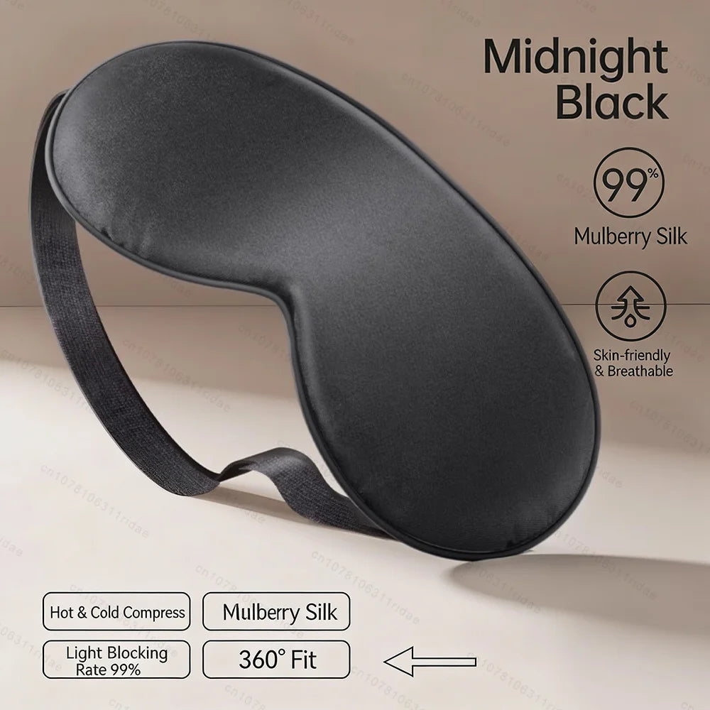 Silk Sleep Mask Pressure-Free Adjustable, Breathable & Skin-Friendly, Light-Blocking for Restful Sleep, Sleep Eye Mask Blackout