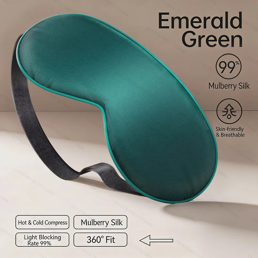 Silk Sleep Mask Pressure-Free Adjustable, Breathable & Skin-Friendly, Light-Blocking for Restful Sleep, Sleep Eye Mask Blackout