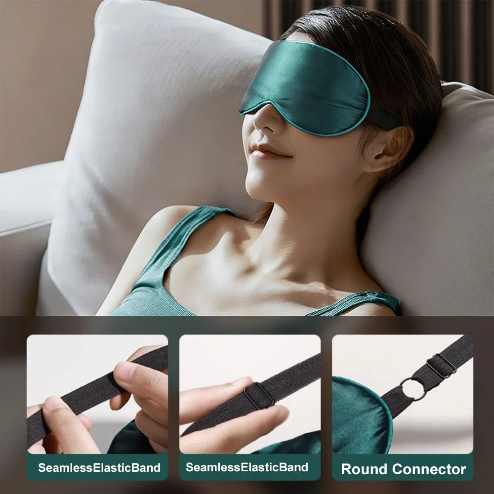 Silk Sleep Mask Pressure-Free Adjustable, Breathable & Skin-Friendly, Light-Blocking for Restful Sleep, Sleep Eye Mask Blackout