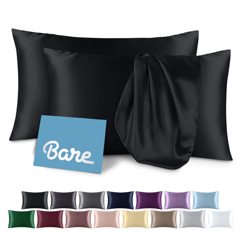 Satin Pillowcase Set of 2 - Silky Soft for Hair and Skin - Envelope Closure - Queen, White