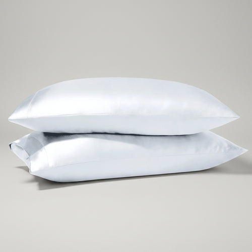 Satin Pillowcase Set of 2 - Silky Soft for Hair and Skin - Envelope Closure - Queen, White
