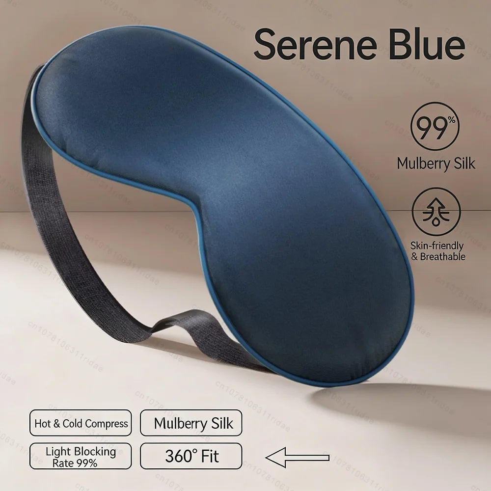 Silk Sleep Mask Pressure-Free Adjustable, Breathable & Skin-Friendly, Light-Blocking for Restful Sleep, Sleep Eye Mask Blackout
